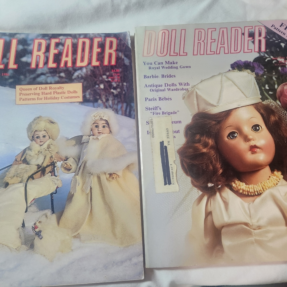 Doll Reader Magazine Set with Classic Doll Covers Dec 85/Jan 86 & June/July 87